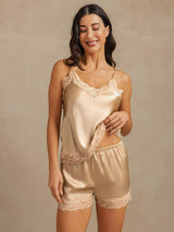 [Champagne] SilkSilky-FR Fines Brides V Neck Ensemble Camisole 001