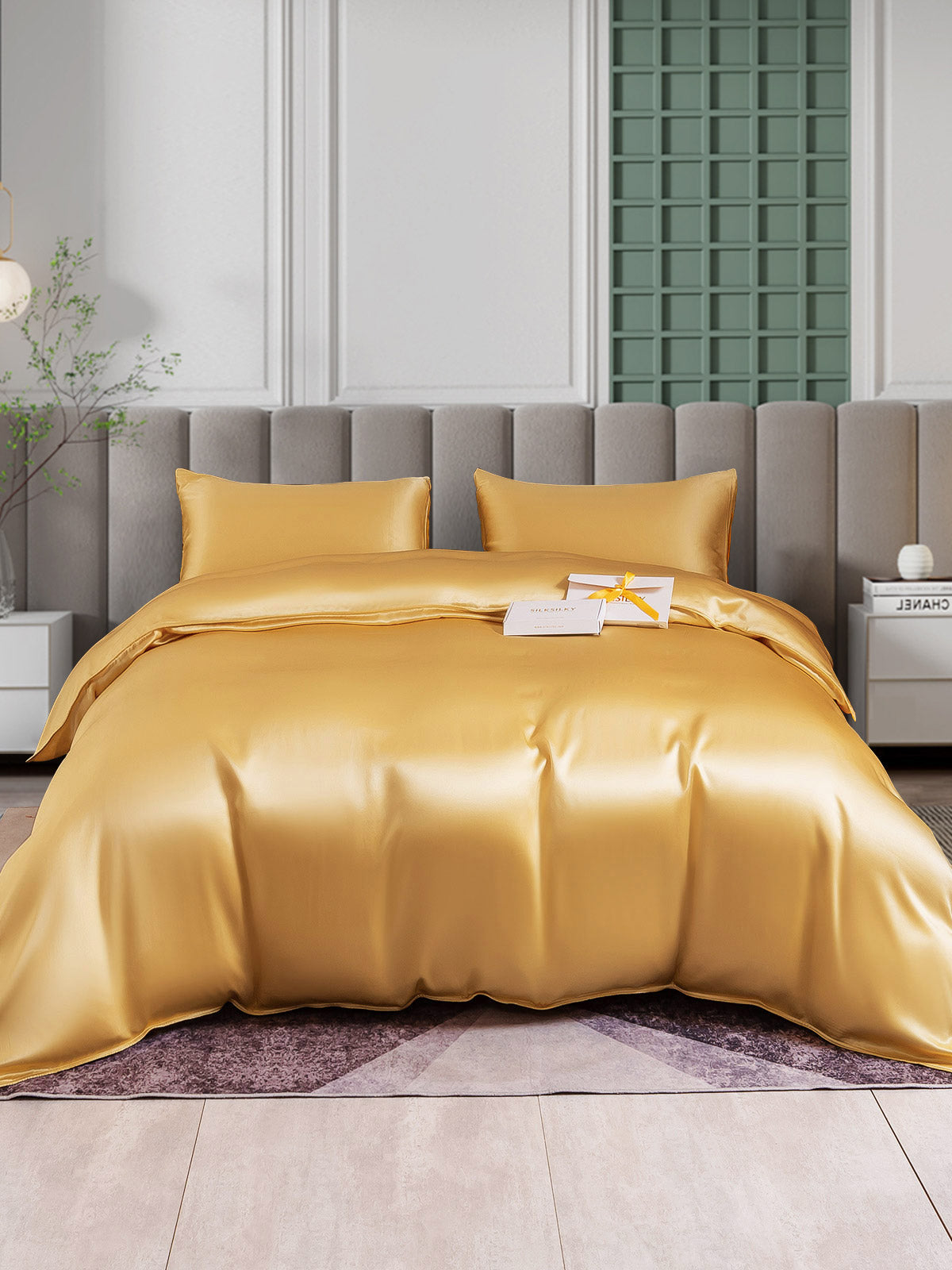[Champagne] SilkSilky-FR 25Momme Pure Soie Bedding Set 002