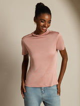 [Rose] SilkSilky-FR Short Sleeve Femme T-Shirt 003
