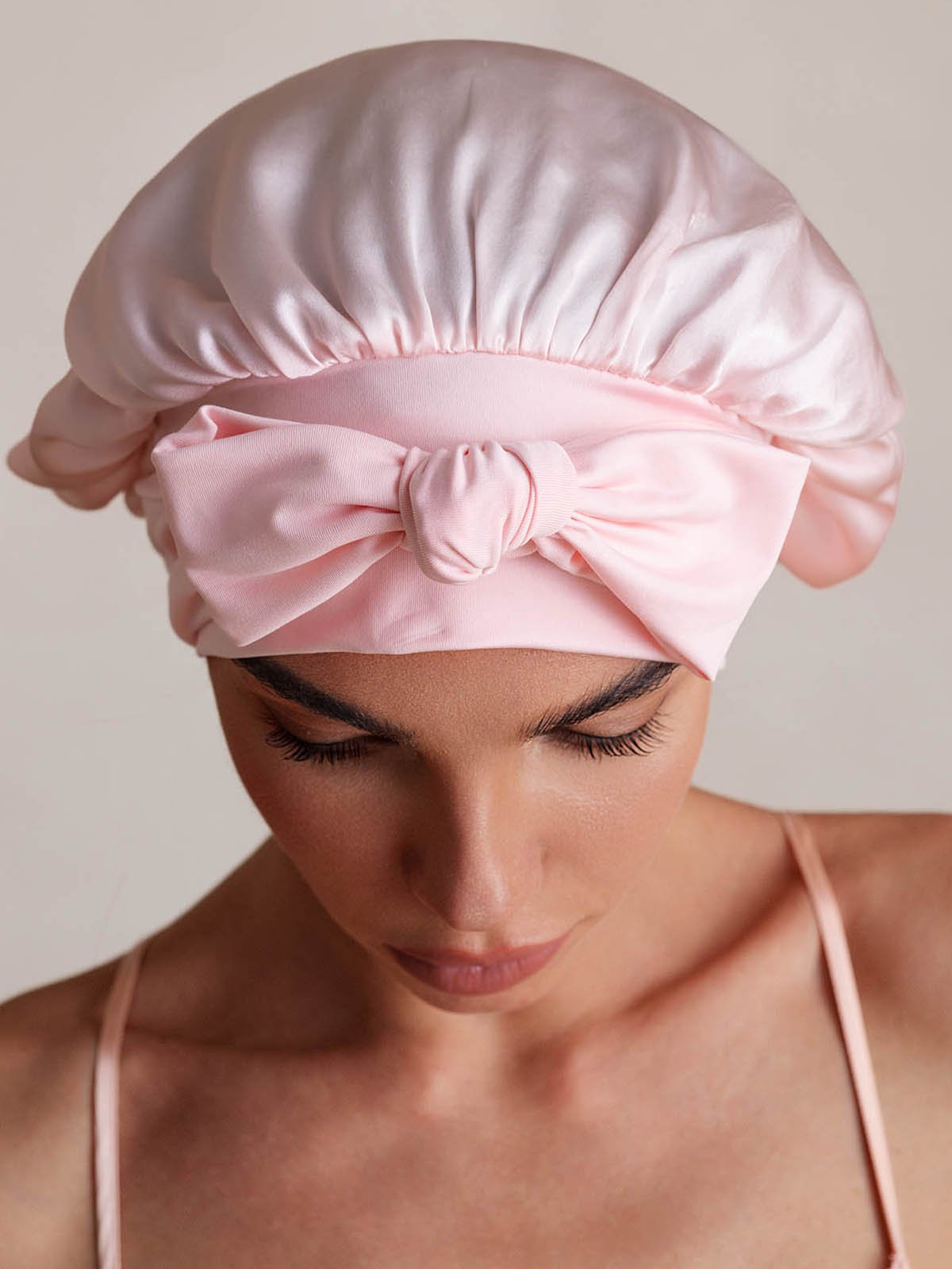 SilkSilky-FR Soie Sleep Cap RoseClair 004