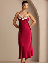 [Rouge Vineux] SilkSilky-FR Sleeveless V Neck Robes 007