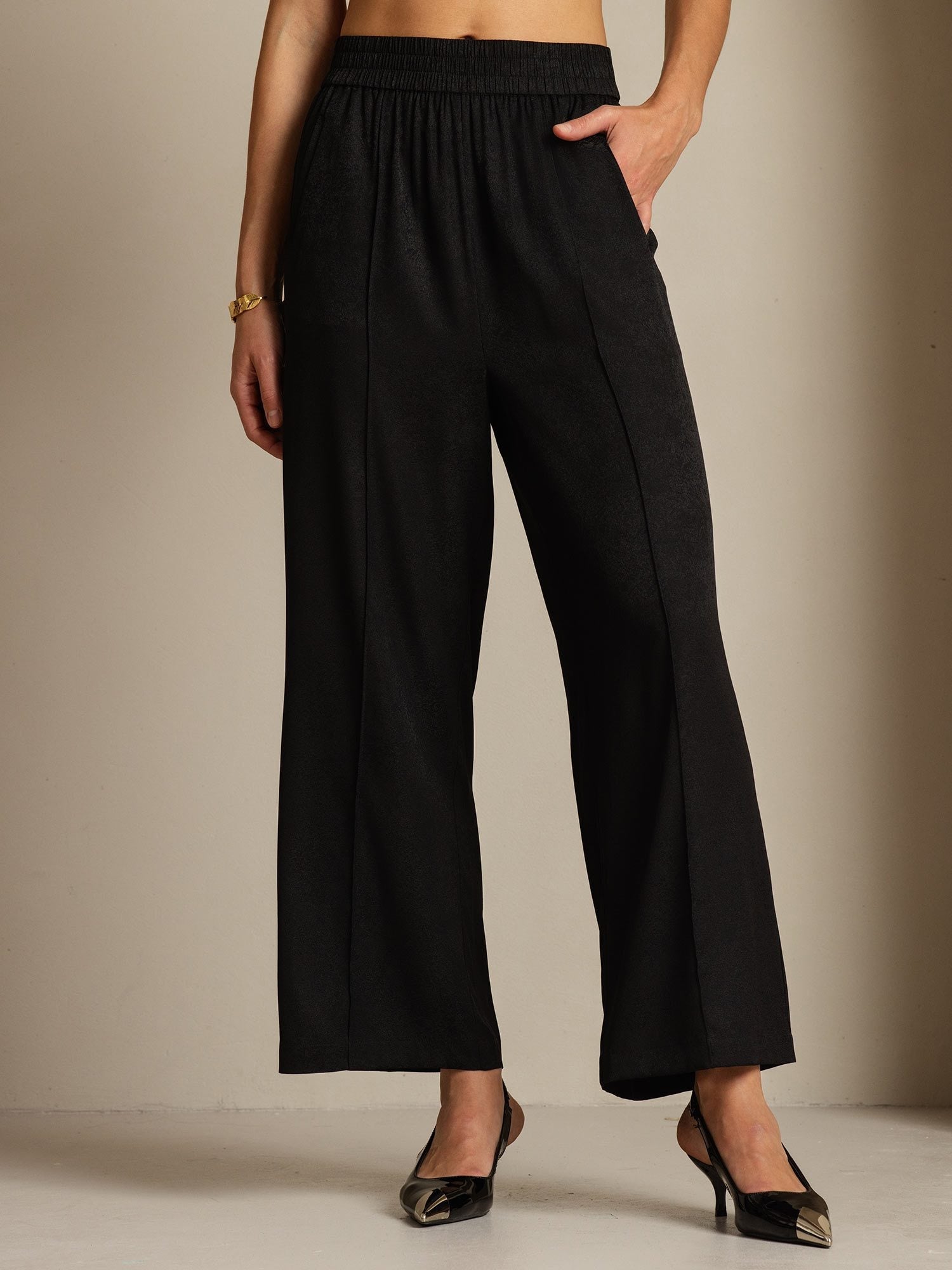 [Noir] SilkSilky-FR 22Momme Soie Womens Pants 001