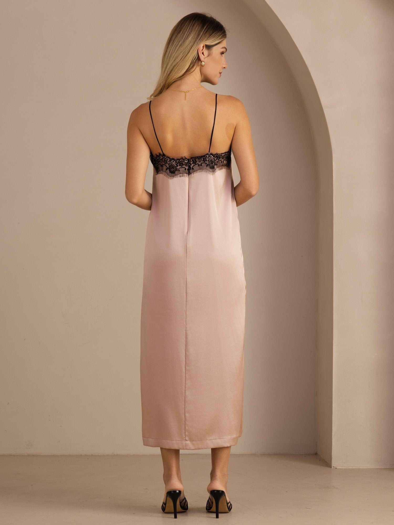 [Toscane] SilkSilky-FR Spaghetti Strap Square Neck Robes 002