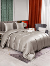 [Gris] SilkSilky-FR Parure de Lit Soie 005
