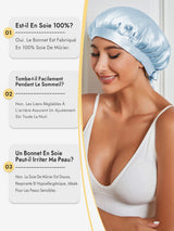 [Bleu Clair] SilkSilky-FR Bonnets de Nuit 005