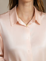 [Rose Clair] SilkSilky-FR Long Sleeve Lapel Collar Femme Chemise 004