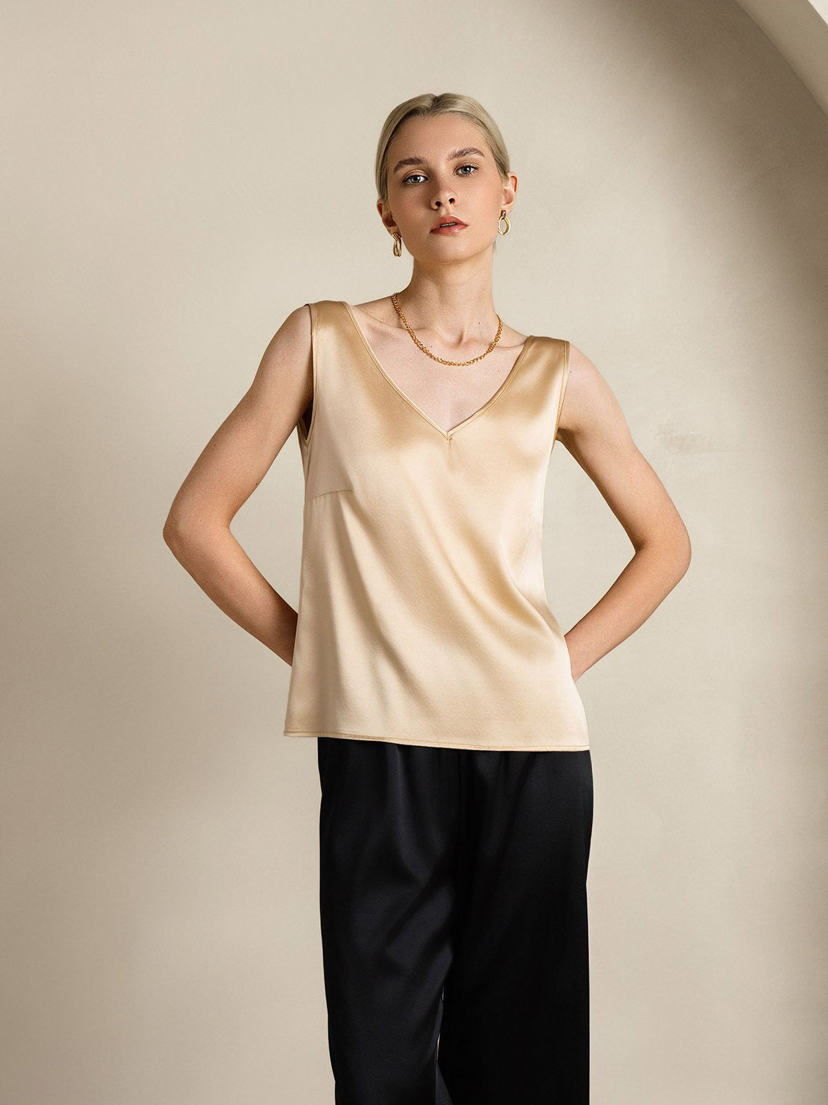 [Champagne] SilkSilky-FR 19Momme Soie Camisoles 005