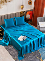 [Bleu Royal] SilkSilky-FR Parure de Lit Soie 005