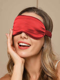 SilkSilky-FR 19Momme Pure Soie Eye Mask RougeFoncé 001