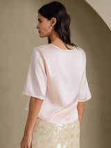 [Rose] SilkSilky-FR Half Sleeve Femme T-Shirt 002