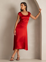 [Rouge Vineux] SilkSilky-FR Cap Sleeve Robes 004