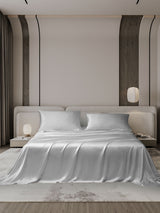 [Argent] SilkSilky-FR 22Momme Parure de Lit Soie 001