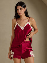 [Rouge Vineux] SilkSilky-FR Sleeveless V Neck Ensemble Camisole 003
