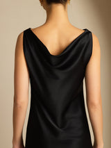 [Noir] SilkSilky-FR Sleeveless Cowl Neck Robes 004
