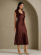 [Café] SilkSilky-FR Cap Sleeve Robes 003