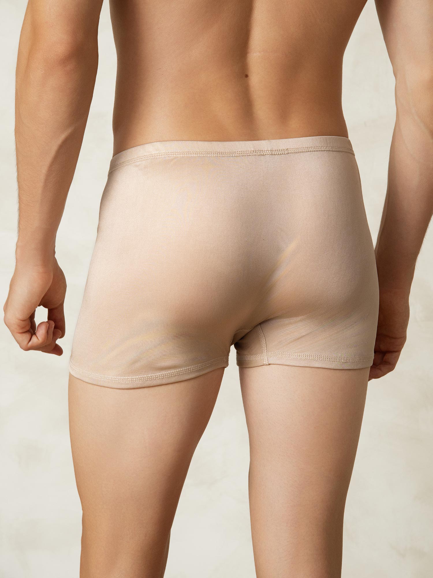 [Beige] SilkSilky-FR Soie Tricotée Mens Underwear 002