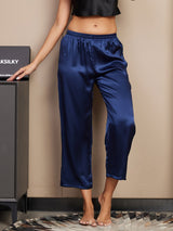 [Bleu Foncé] SilkSilky-FR Women's Sleep Pants 001