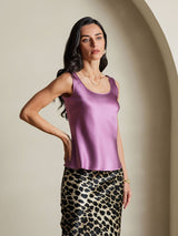 [Violet Foncé] SilkSilky-FR Sleeveless Top À Fines Brides 006