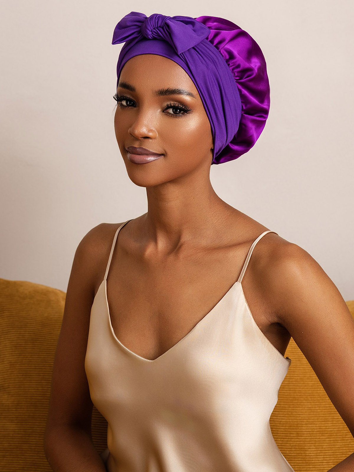 SilkSilky-FR Soie Sleep Cap Violette 001