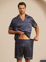 [Chaîne Marine] SilkSilky-FR Manches courtes Col Cranté Homme Pyjamas 004