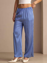 [Rayures Fines Bleues] SilkSilky-FR Womens Pants 006
