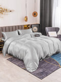 SilkSilky FR 19Momme Pure Soie Bedding Set Argent 001