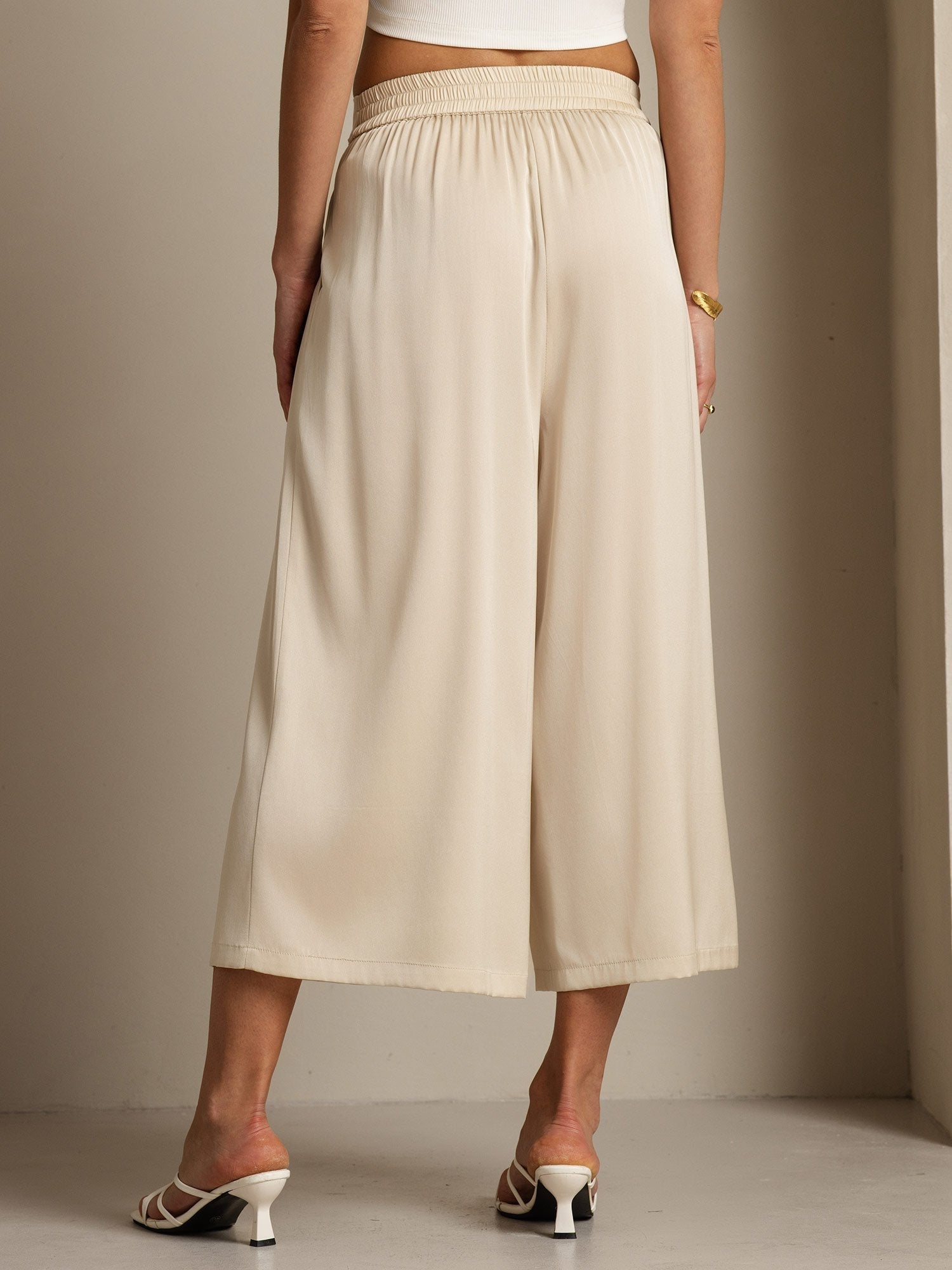 [Beige] SilkSilky-FR 19Momme Soie Womens Pants 006