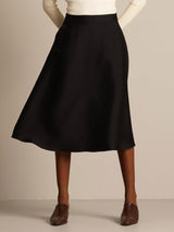 [Noir] SilkSilky-FR 32Momme Soie Skirt 006