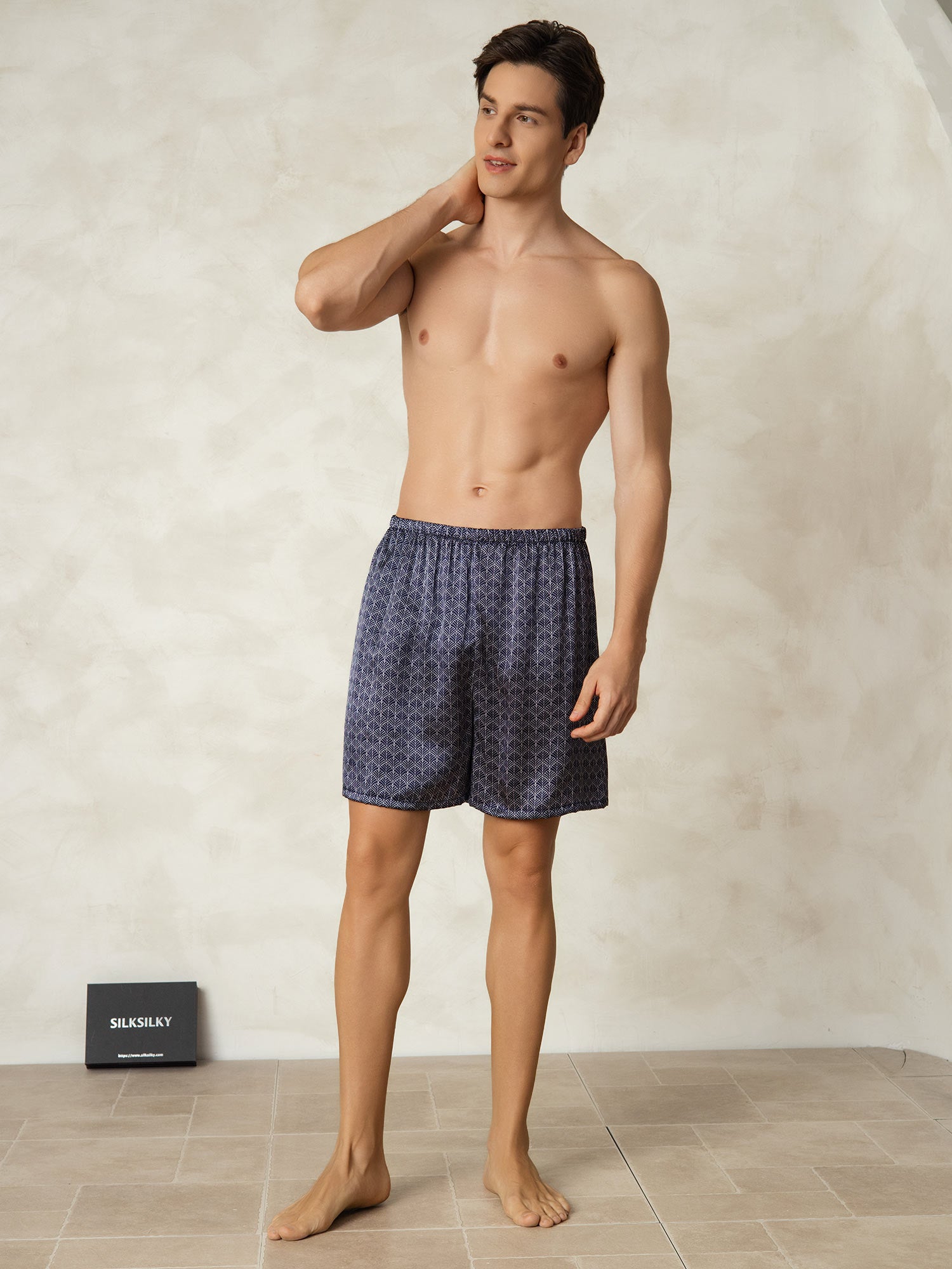 [Ginkgo Marine] SilkSilky-FR 19Momme Mens Sleep Bottoms 006
