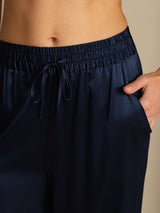[BleuFoncé] SilkSilky-FR 19Momme Womens Pants 006
