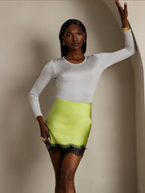 [Gris Clair] SilkSilky-FR Manches longues Col Rond Femme T-Shirt 001