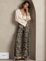 [Leopard] SilkSilky-FR 19Momme Soie Womens Pants 005,