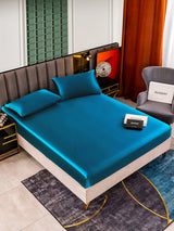 [Bleu Royal] SilkSilky-FR 25Momme Parure de Lit Soie 001