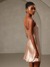 [Mauve Pâle] SilkSilky-FR Sleeveless Cowl Neck Robes 002