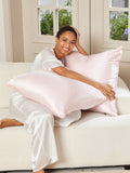 SilkSilky-FR 19Momme Pure Soie Pillowcase Rose 002