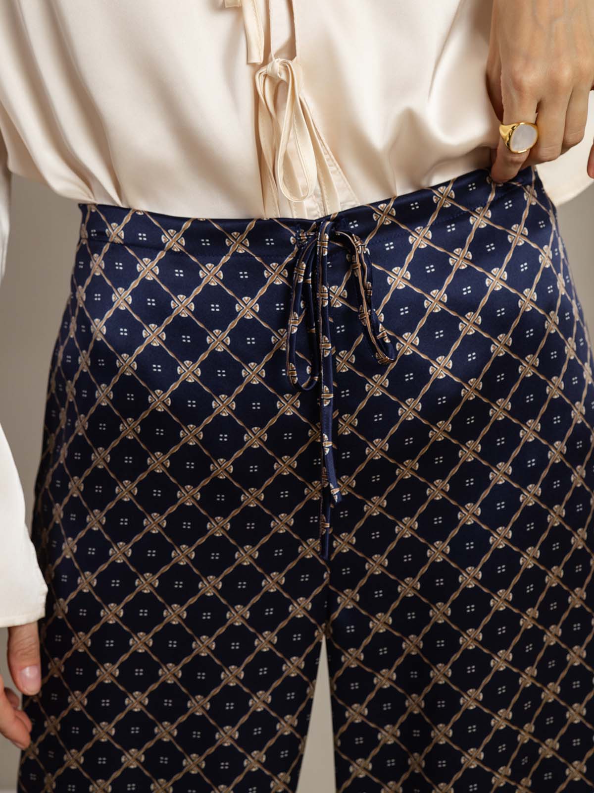 [Chaîne Marine] SilkSilky-FR 19Momme Soie Womens Pants 005