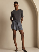 [Gris Foncé] SilkSilky-FR 19Momme Femme Shorts 008