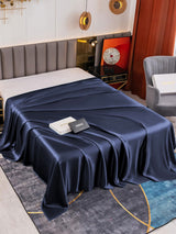 [Bleu Foncé] SilkSilky-FR 19Momme Draps 001