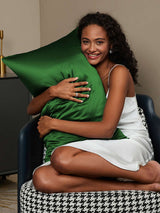 [Vert Foncé] SilkSilky-FR Taies d'Oreiller 002