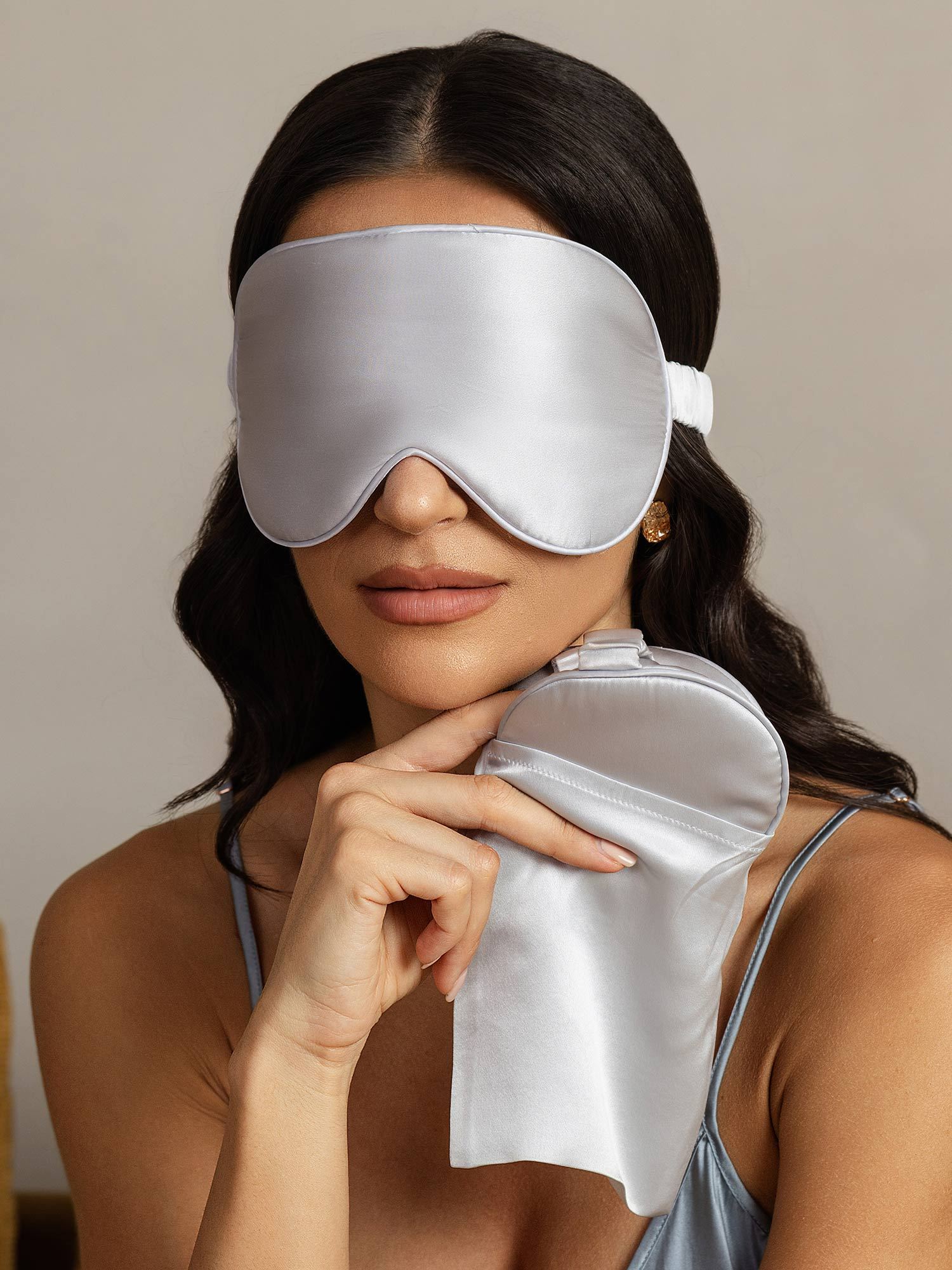 [Argent] SilkSilky-FR Soie Eye Mask 007