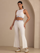 [Blanc] SilkSilky-FR Sleeveless Crew Neck Women's Outfit Sets 001