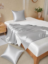[GrisClair+Blanc] SilkSilky-FR Parure de Lit Soie 001