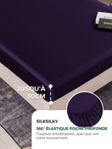 [Violet Foncé] SilkSilky-FR Parure de Lit Soie 004