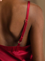 [Rouge Vineux] SilkSilky-FR Sleeveless V Neck Robes 005