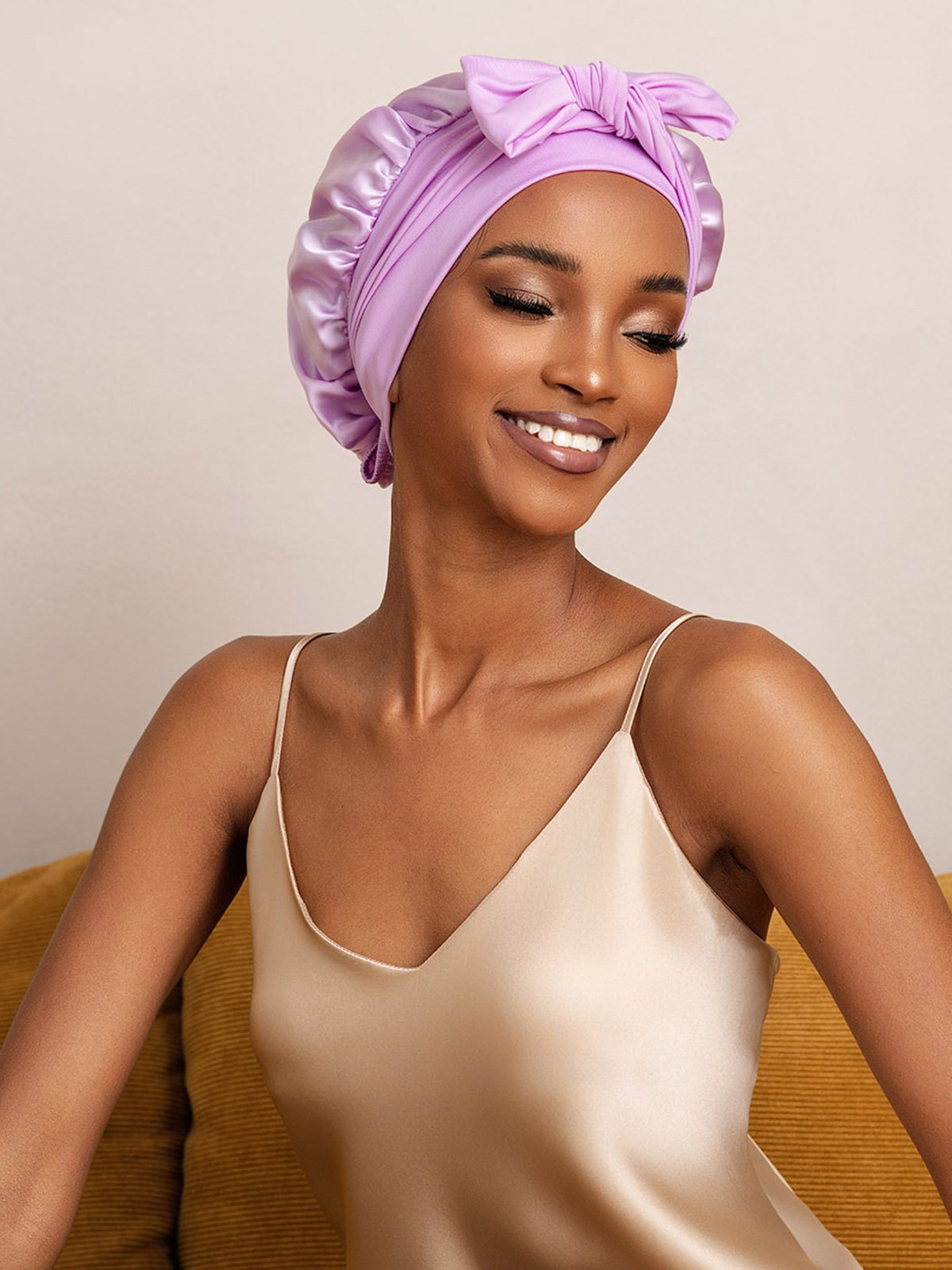 SilkSilky-FR Soie Sleep Cap Lavande 005