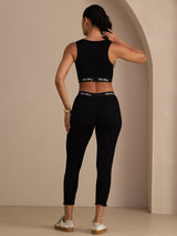 [Noir] SilkSilky-FR Sleeveless Crew Neck Women's Outfit Sets 002