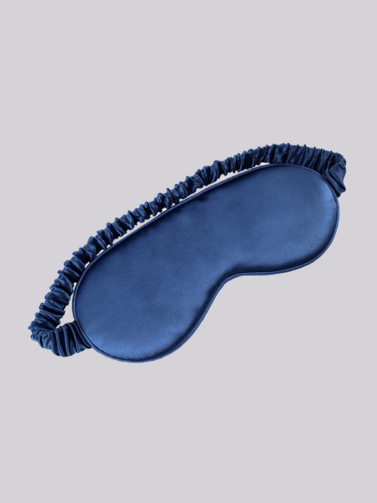 SilkSilky-FR 19Momme Pure Soie Eye Mask BleuFoncé 003