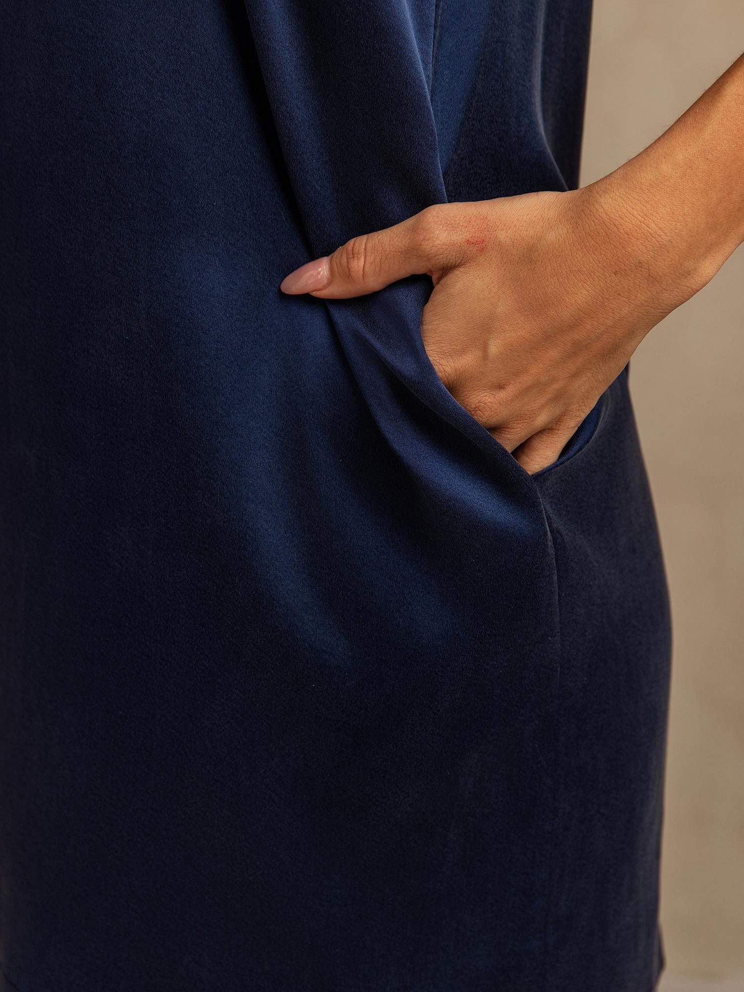 [Bleu Foncé] SilkSilky-FR 19Momme Soie Nightgown 005