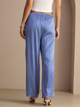 [Rayures Fines Bleues] SilkSilky-FR Womens Pants 002