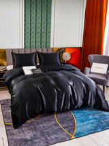 [Noir] SilkSilky-FR Parure de Lit Soie 004